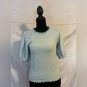 LOFT Sky Blue Textured Blouse